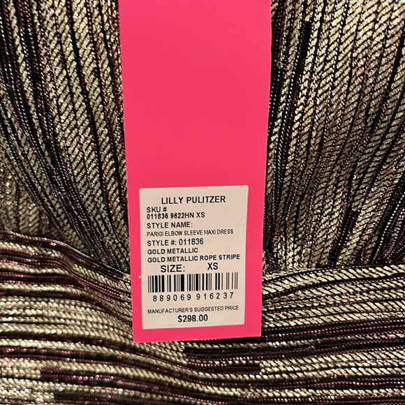 Lilly Pulitzer Parigi Maxi Dress in Gold Berry Crinkle - Picture 5 of 7